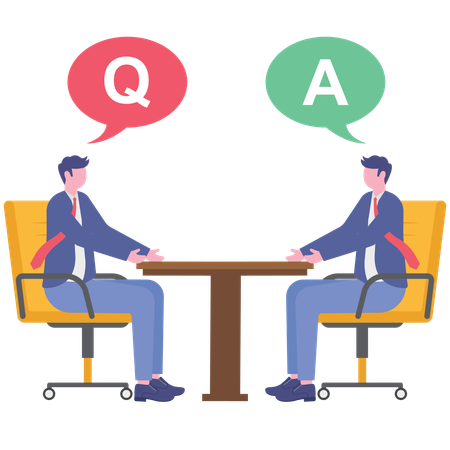 Businessman answering business question  Illustration