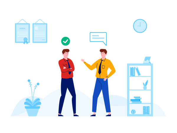 Businessman answering business question  Illustration