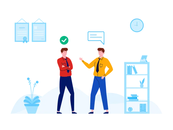 Businessman answering business question  Illustration