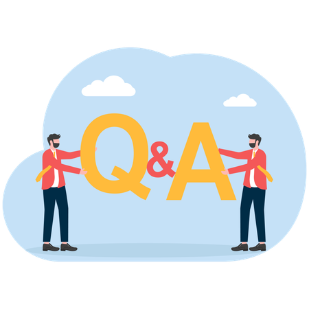 Businessman answering customer questions  Illustration