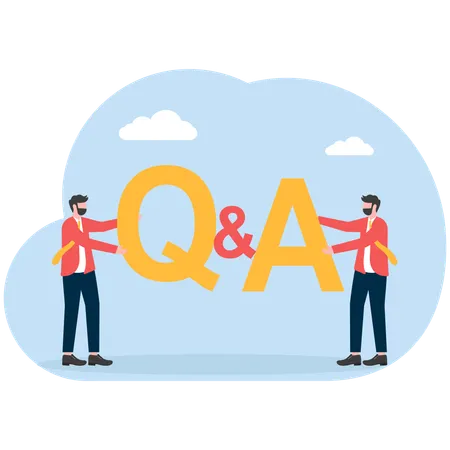 Businessman answering customer questions  Illustration