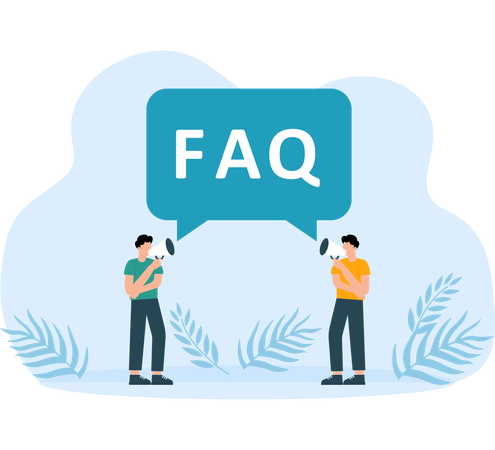Businessman answering faq  Illustration