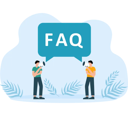 Businessman answering faq  Illustration