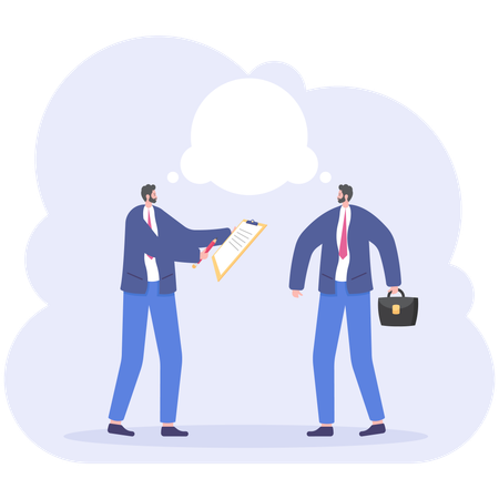 Businessman answering question of interview  Illustration