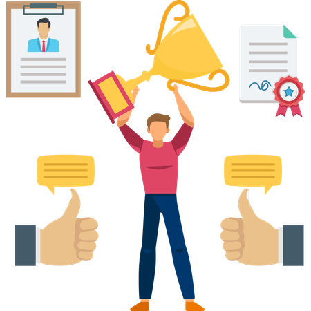 Businessman appreciate high performance employee  Illustration