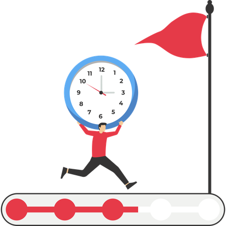 Businessman approaches business deadlines  Illustration