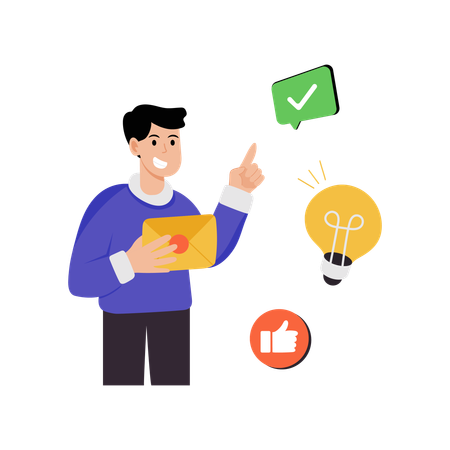 Businessman approving creative idea  Illustration