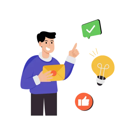 Businessman approving creative idea  Illustration