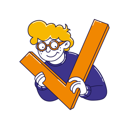 Businessman approving data  Illustration