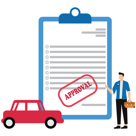 Businessman approving driving permission  Illustration