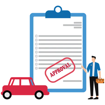 Businessman approving driving permission  Illustration