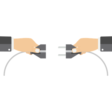 Businessman are connecting plug  Illustration