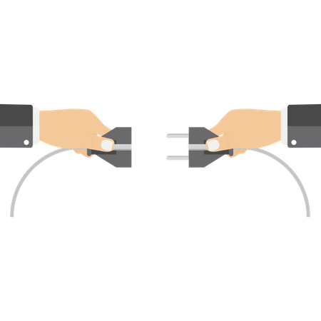 Businessman are connecting plug  Illustration