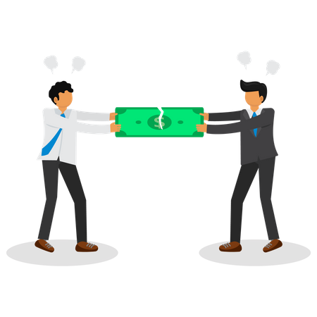 Businessman are fighting over money  Illustration