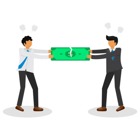 Businessman are fighting over money  Illustration