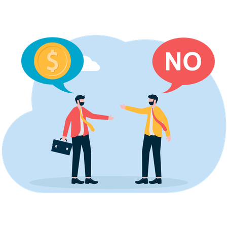 Businessman argue over money  Illustration