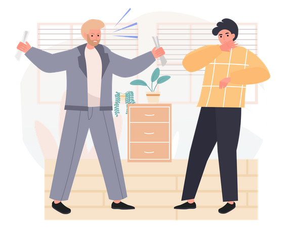Businessman arguing over work  Illustration