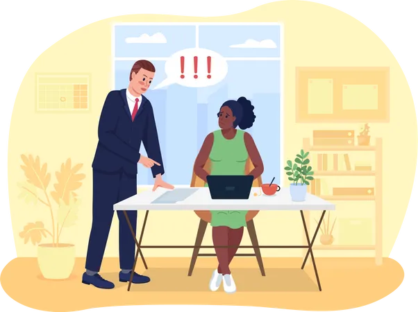 Businessman arguing with female employee  Illustration