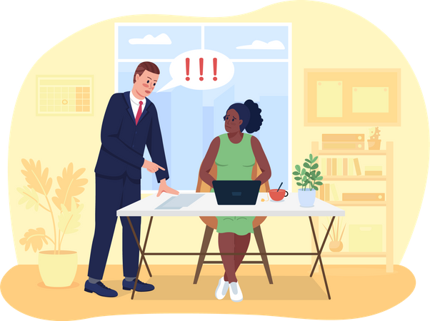 Businessman arguing with female employee  Illustration
