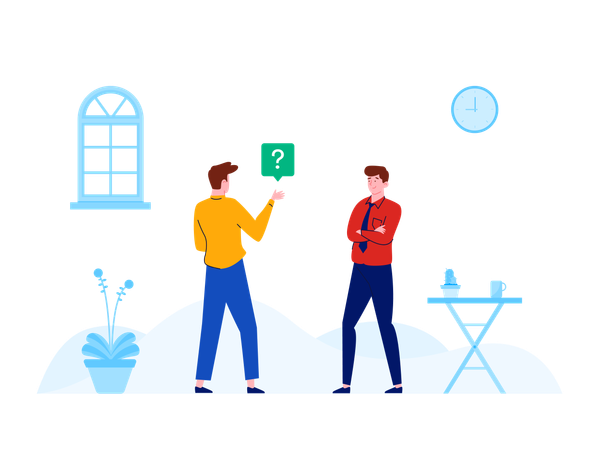 Businessman asking business question  Illustration