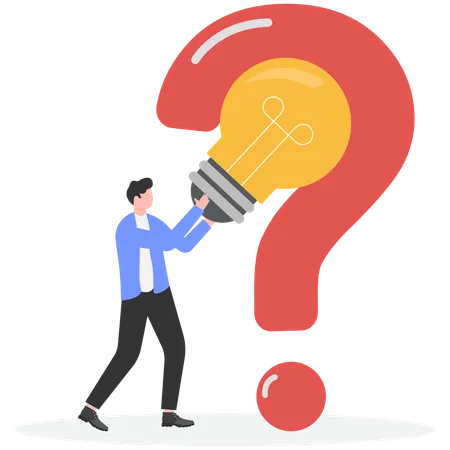 Businessman asking business question  Illustration