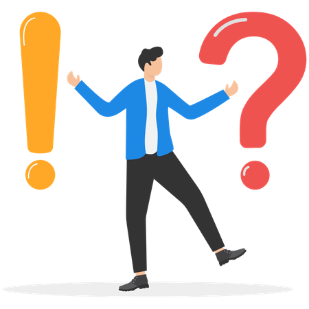 Businessman asking business question  Illustration