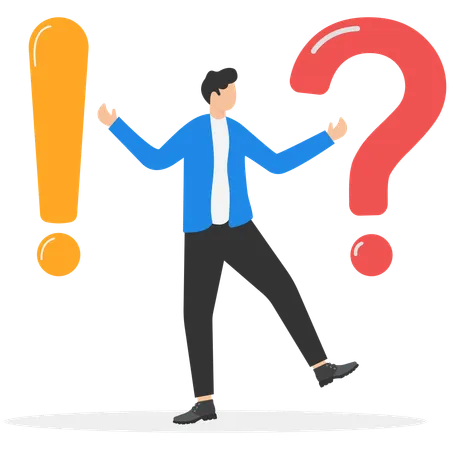 Businessman asking business question  Illustration