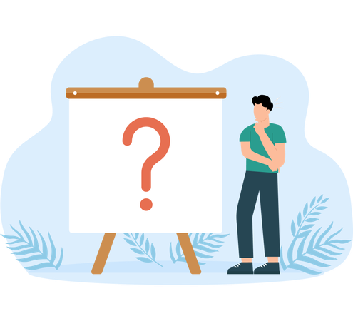 Businessman asking FAQ's  Illustration