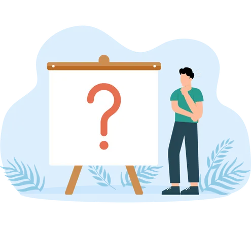 Businessman asking FAQ's  Illustration