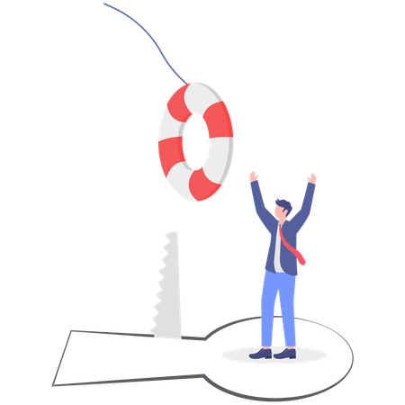 Businessman asking for help  Illustration
