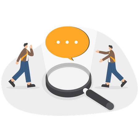 Businessman Asking questions and finding answers  Illustration