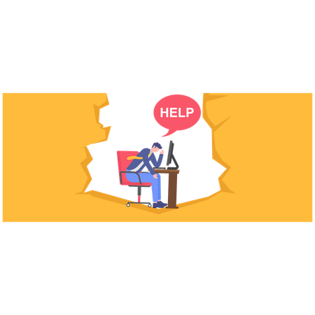 Businessman asks for help  Illustration