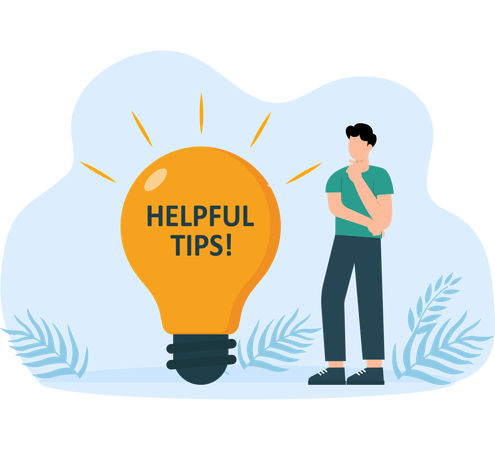 Businessman asks for helpful tips  Illustration