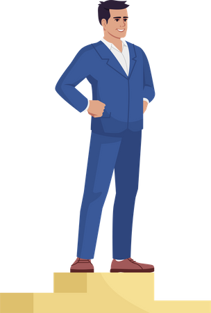 Businessman At Top Position  Illustration