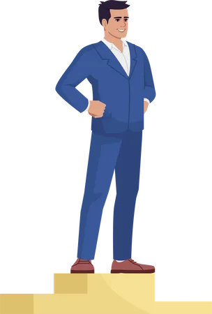 Businessman At Top Position  Illustration