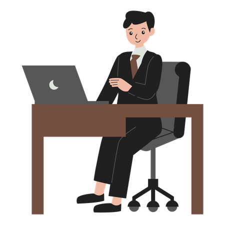 Businessman at work  Illustration