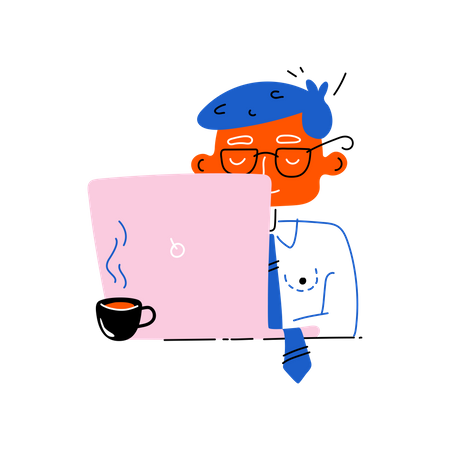 Businessman at work  Illustration