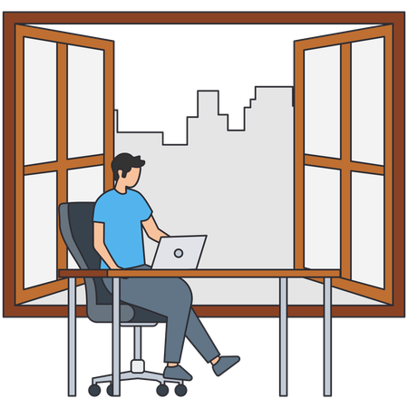 Businessman attending business meeting  Illustration