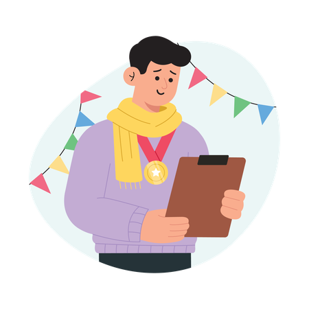 Businessman attends Award Ceremony  Illustration