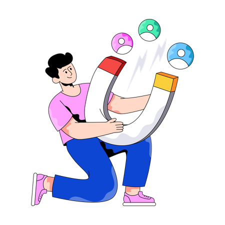 Businessman Attract Customers from market  Illustration