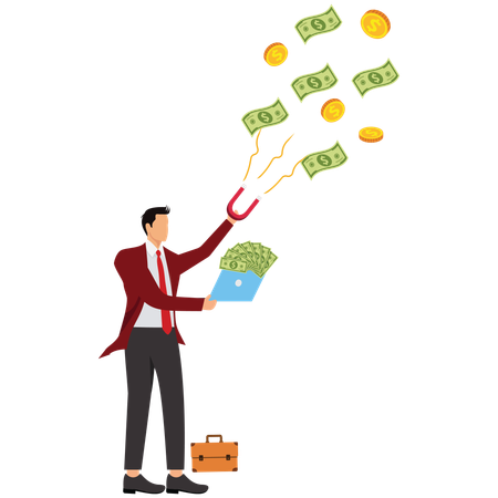 Businessman attracting investment  Illustration