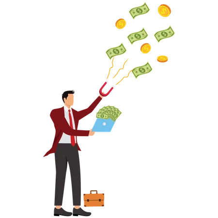 Businessman attracting investment  Illustration