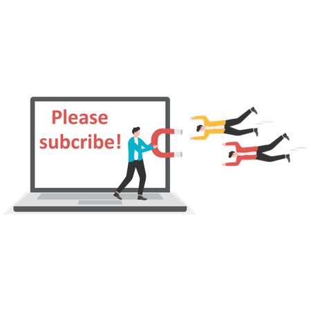 Businessman Attracting people for Subscription  Illustration