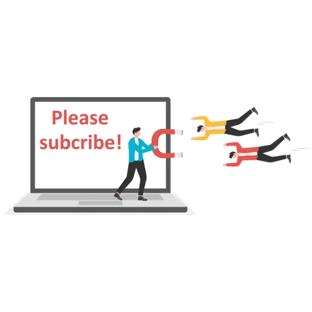 Businessman Attracting people for Subscription  Illustration