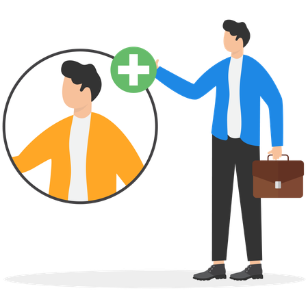 Businessman attracts new clients  Illustration