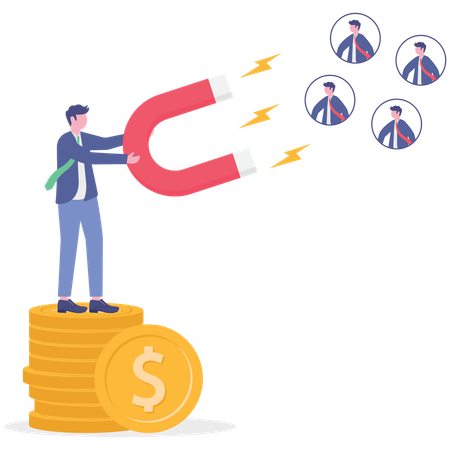 Businessman attracts user in business  Illustration