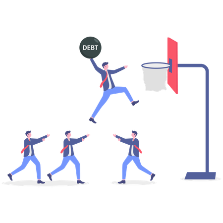 Businessman avoiding debt  Illustration