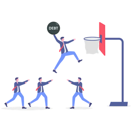 Businessman avoiding debt  Illustration