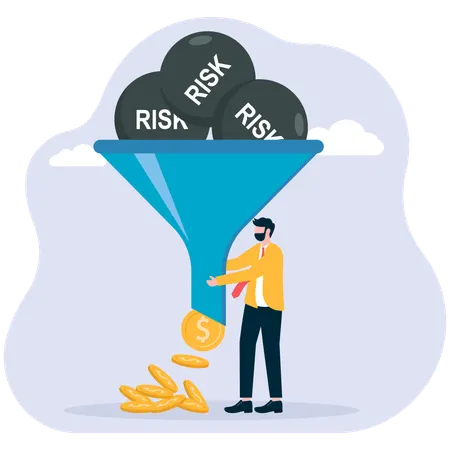 Businessman avoiding risks  Illustration