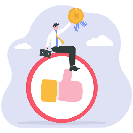Businessman awards best customer of the year  Illustration